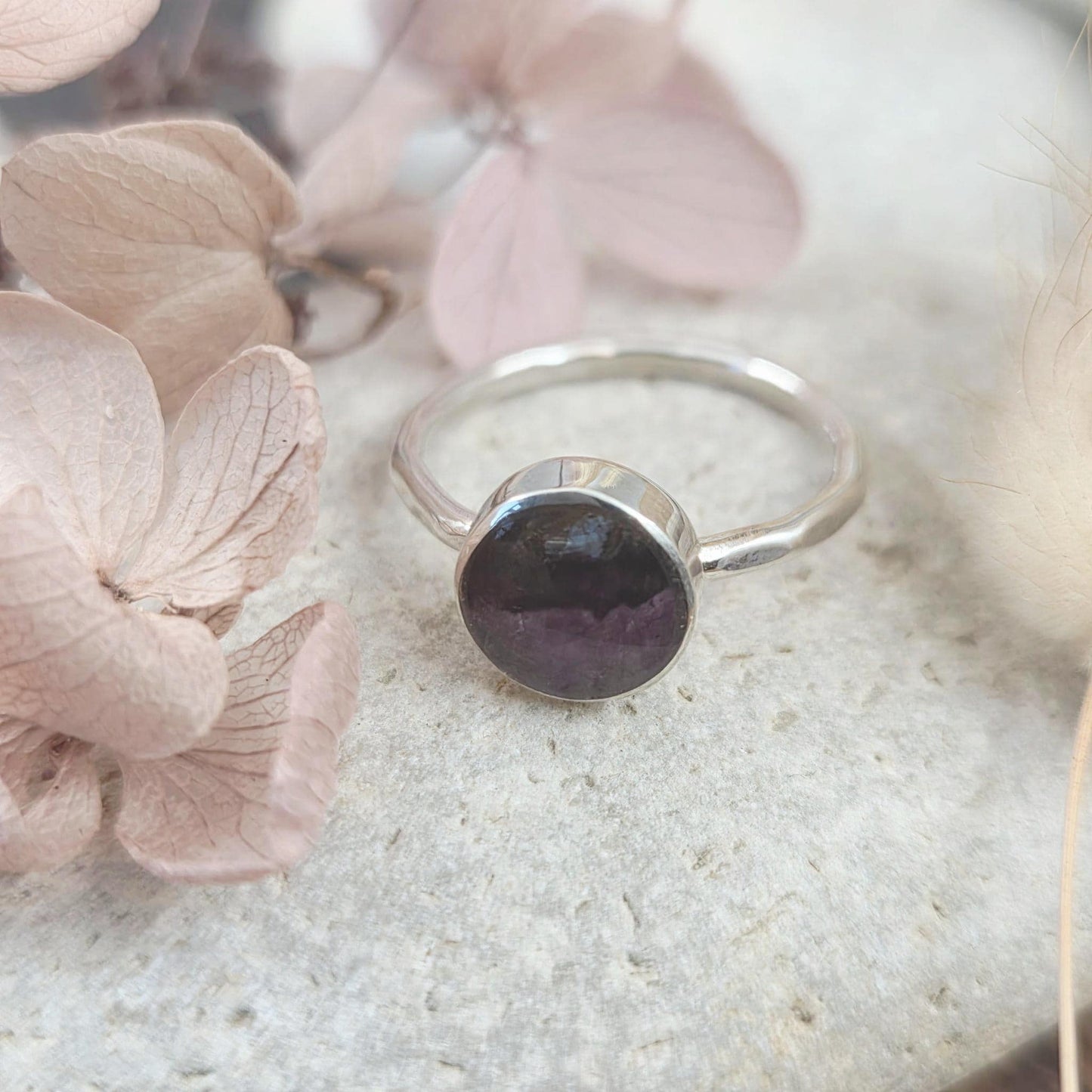 Sterling Silver Blue John Ring - Size P Jones Stones