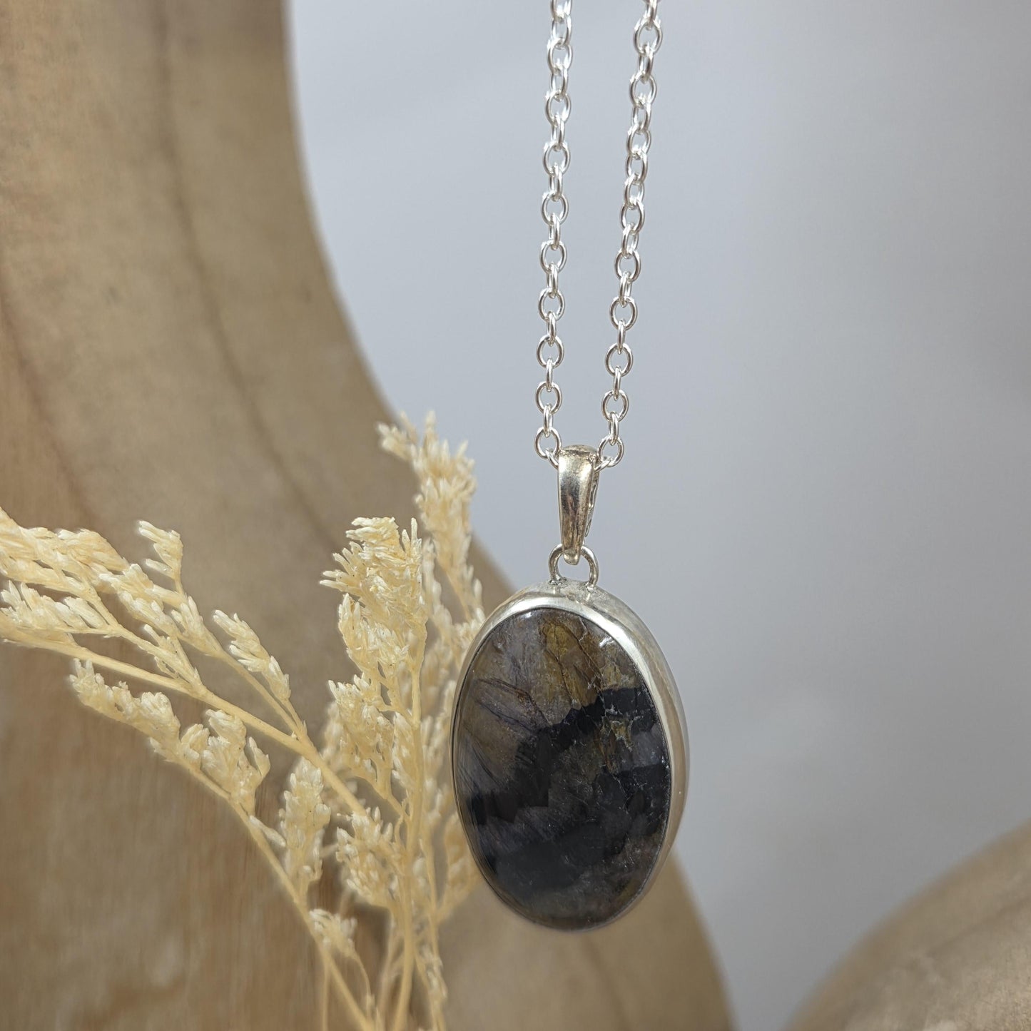 Blue John Pendant: Sterling Silver Derbyshire Fluorite Necklace Jones Stones