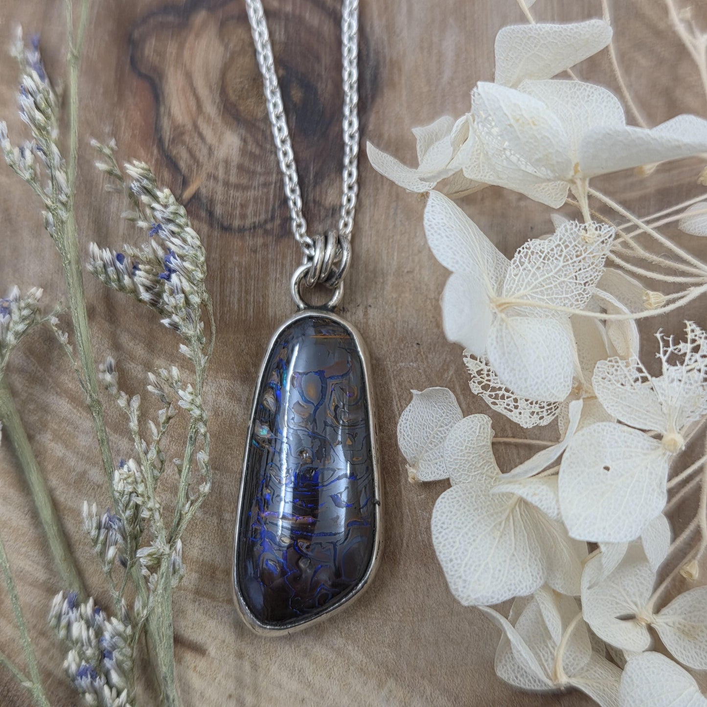 Handmade Sterling Silver Australian Boulder Opal Pendant Jones Stones