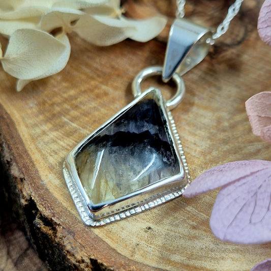 Sterling Silver Blue John Pendant Angular | JSBJ004 Jones Stones